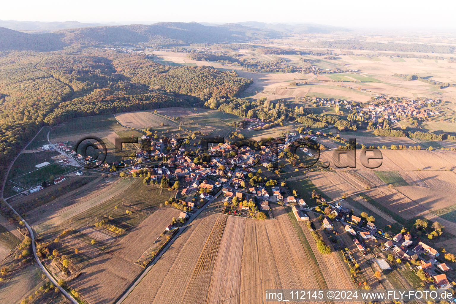 Memmelshoffen in the state Bas-Rhin, France out of the air