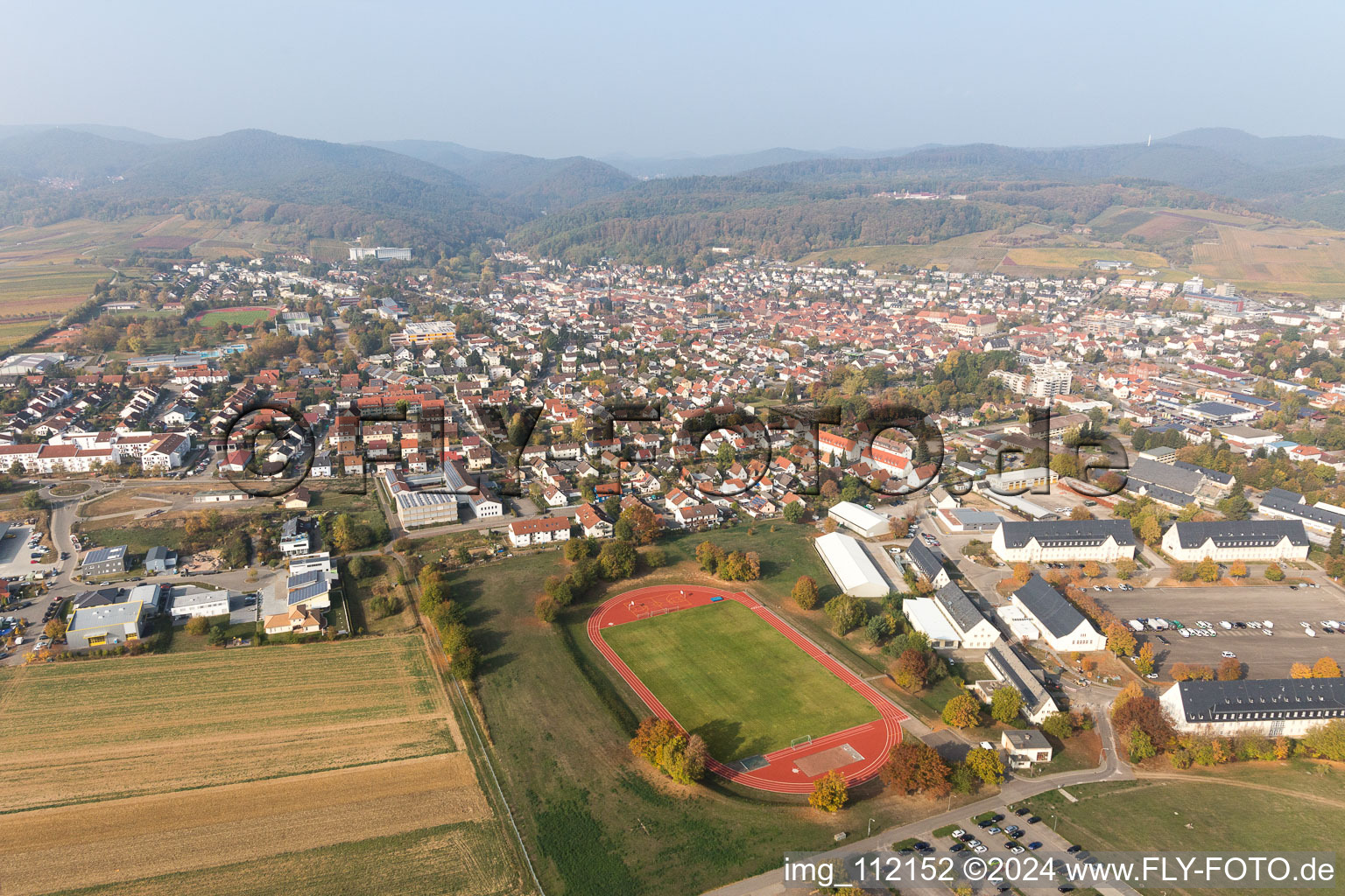 Bad Bergzabern in the state Rhineland-Palatinate, Germany out of the air