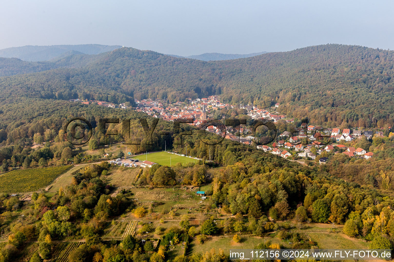 Dörrenbach in the state Rhineland-Palatinate, Germany out of the air