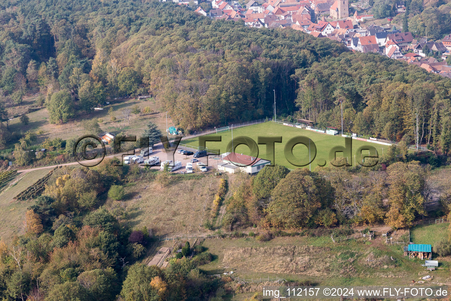 Dörrenbach in the state Rhineland-Palatinate, Germany seen from above