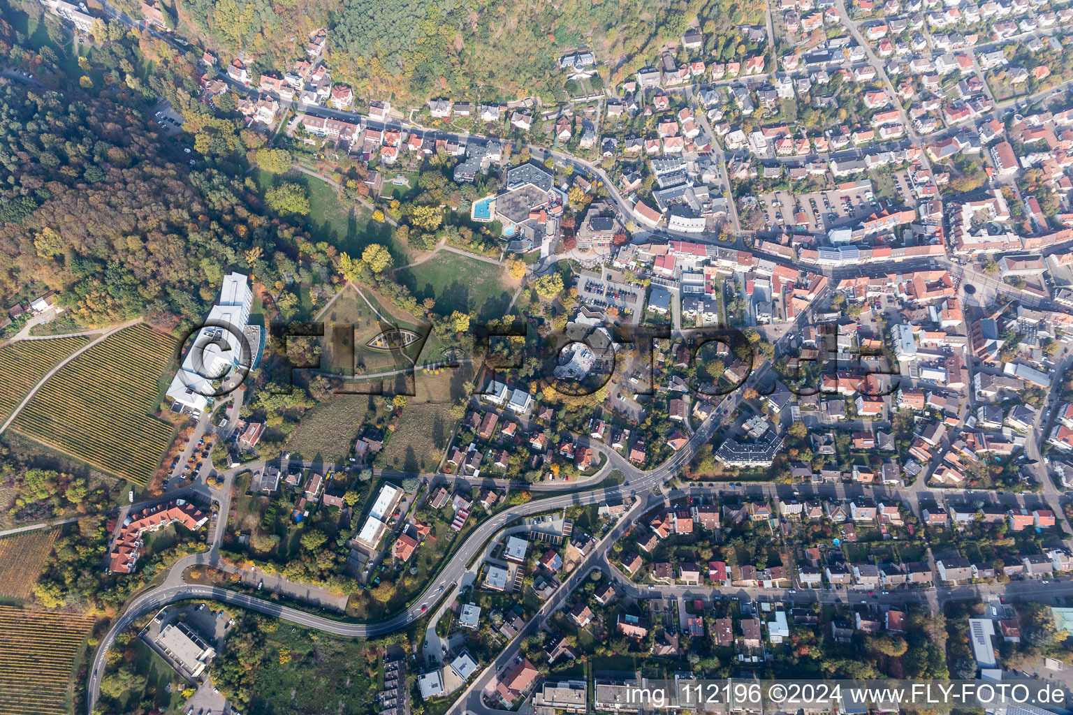 Bad Bergzabern in the state Rhineland-Palatinate, Germany viewn from the air