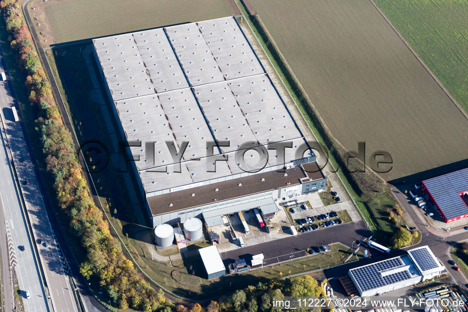 Industrial area on the A5 in Forst in the state Baden-Wuerttemberg, Germany