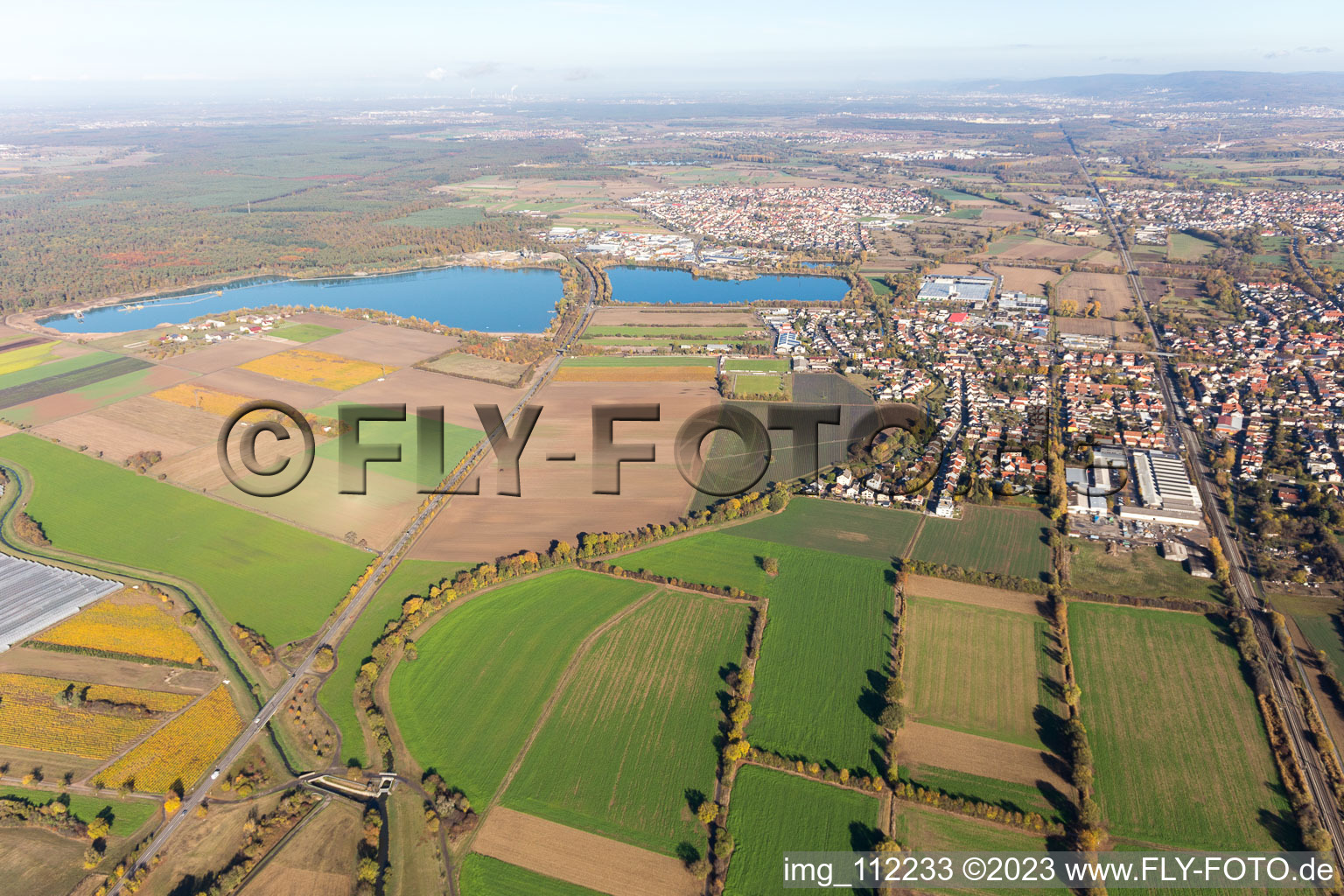 Stettfeld in the state Baden-Wuerttemberg, Germany seen from above
