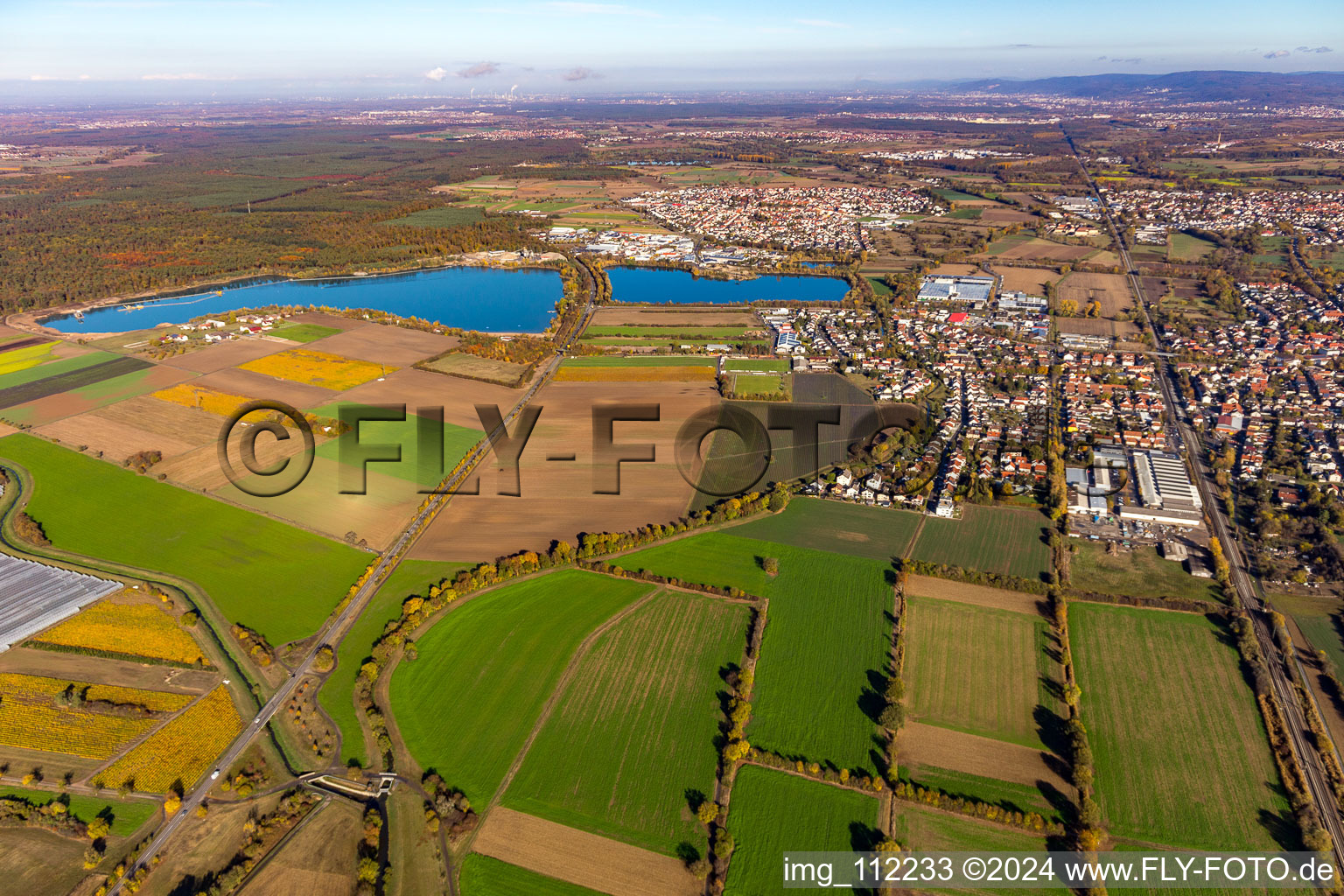 Stettfeld in the state Baden-Wuerttemberg, Germany seen from above