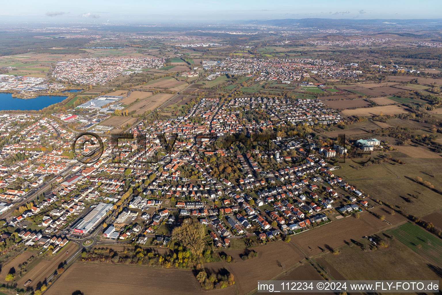 Town View of the streets and houses of the residential areas in Bad Langenbruecken in the state Baden-Wurttemberg, Germany