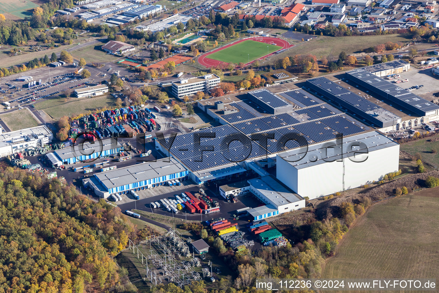 Technical facilities in the industrial area IP Industriepark Oestringen GmbH & Co. KG in Oestringen in the state Baden-Wurttemberg, Germany