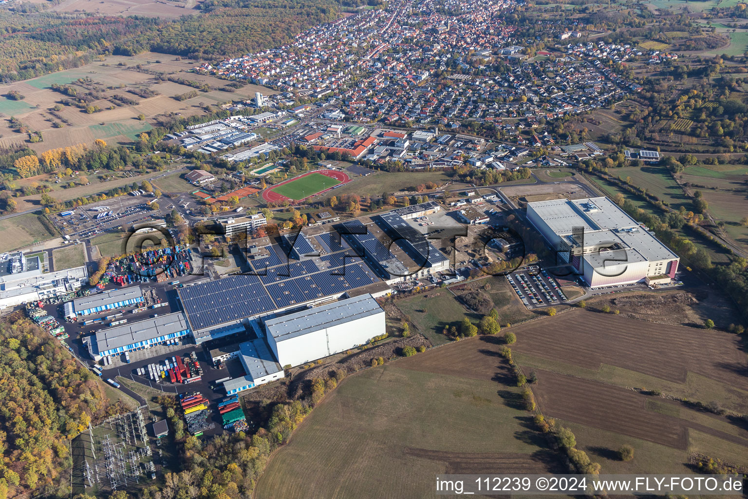 Aerial view of Industrial area in Östringen in the state Baden-Wuerttemberg, Germany