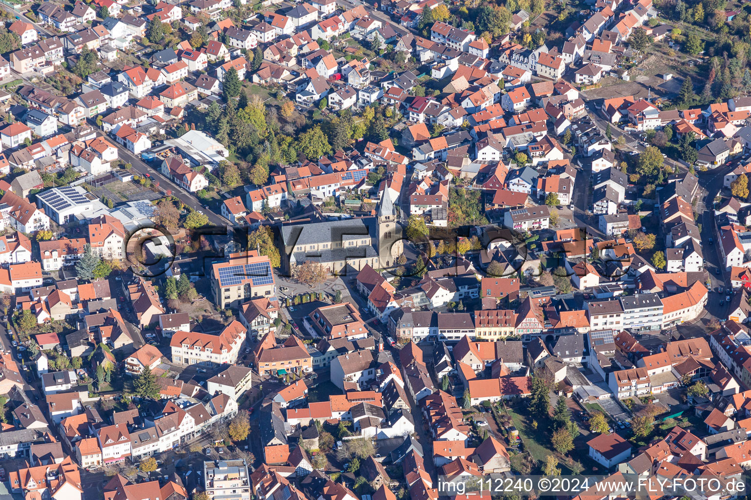 Aerial photograpy of Östringen in the state Baden-Wuerttemberg, Germany