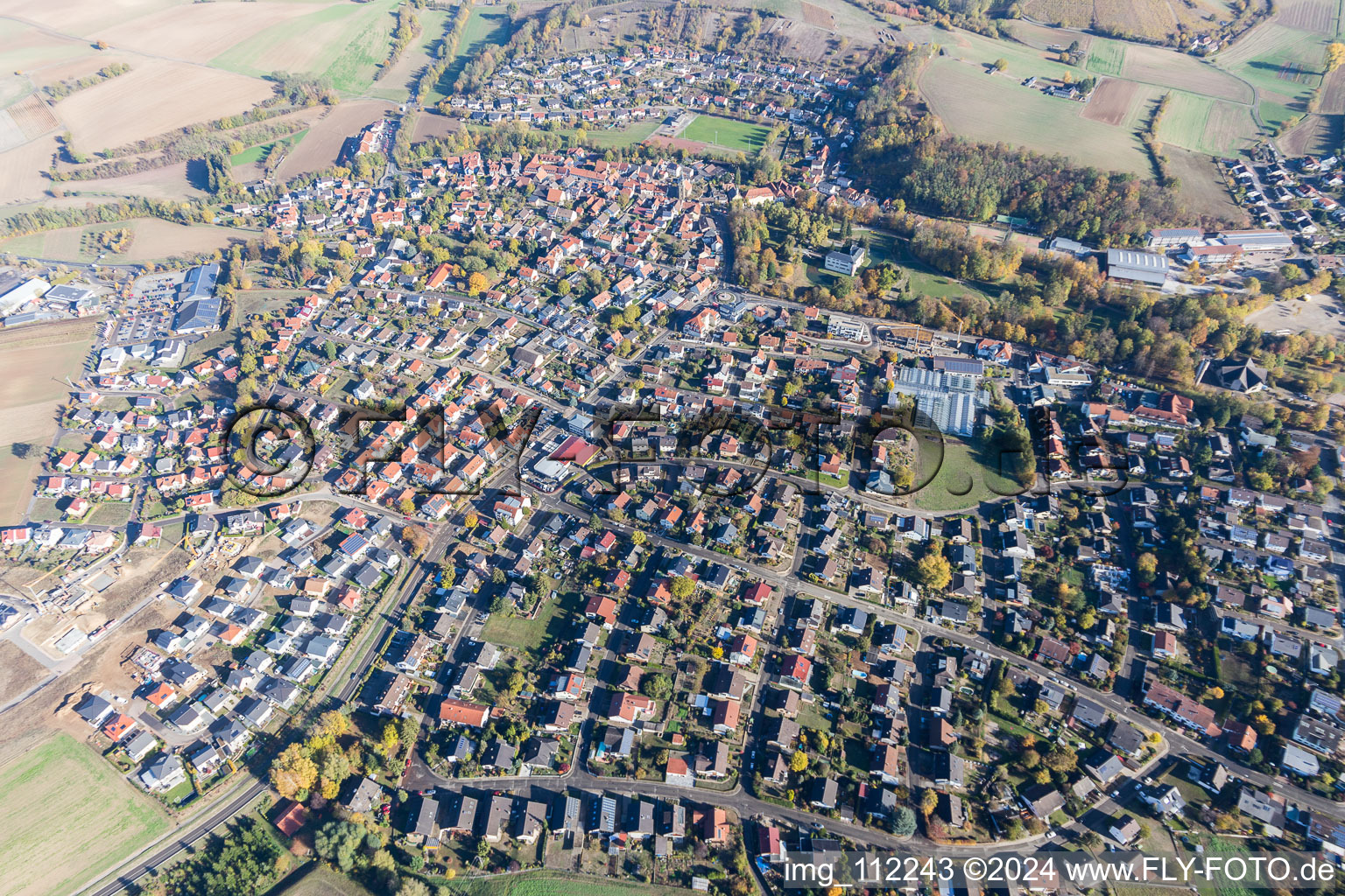 Michelfeld in the state Baden-Wuerttemberg, Germany from above