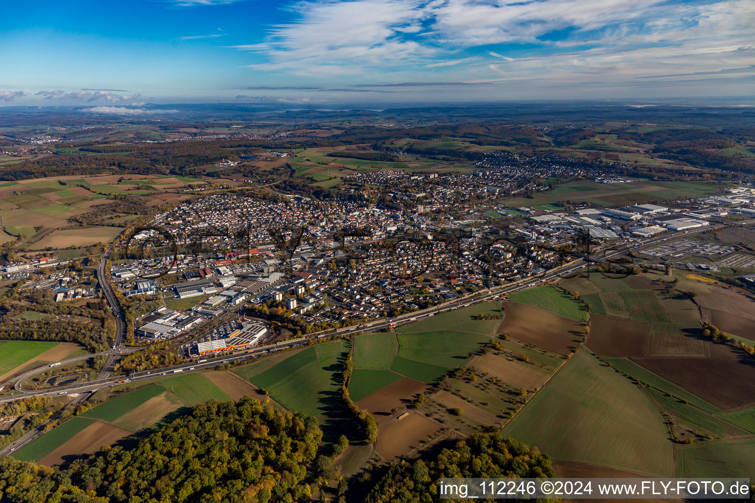 Behind the A6 in Sinsheim in the state Baden-Wuerttemberg, Germany