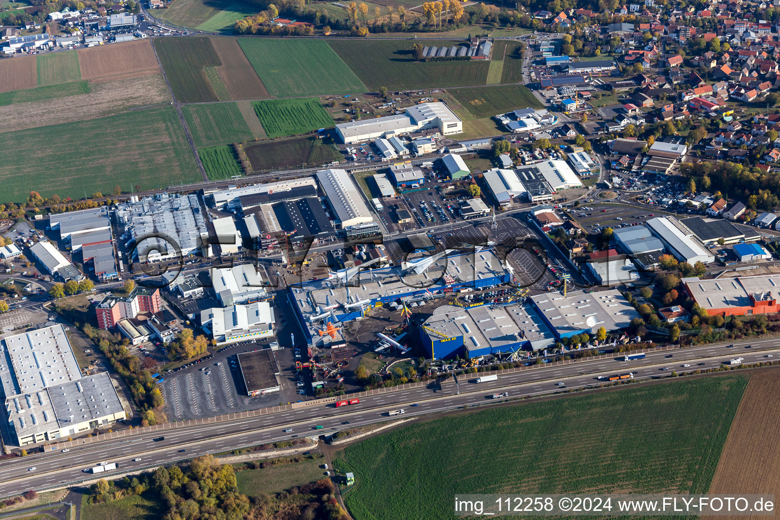 Technology Museum in the district Steinsfurt in Sinsheim in the state Baden-Wuerttemberg, Germany out of the air