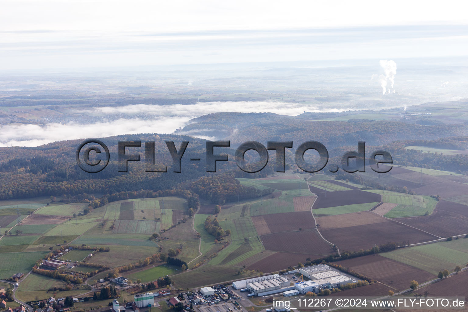 Aerial photograpy of Hüffenhardt in the state Baden-Wuerttemberg, Germany