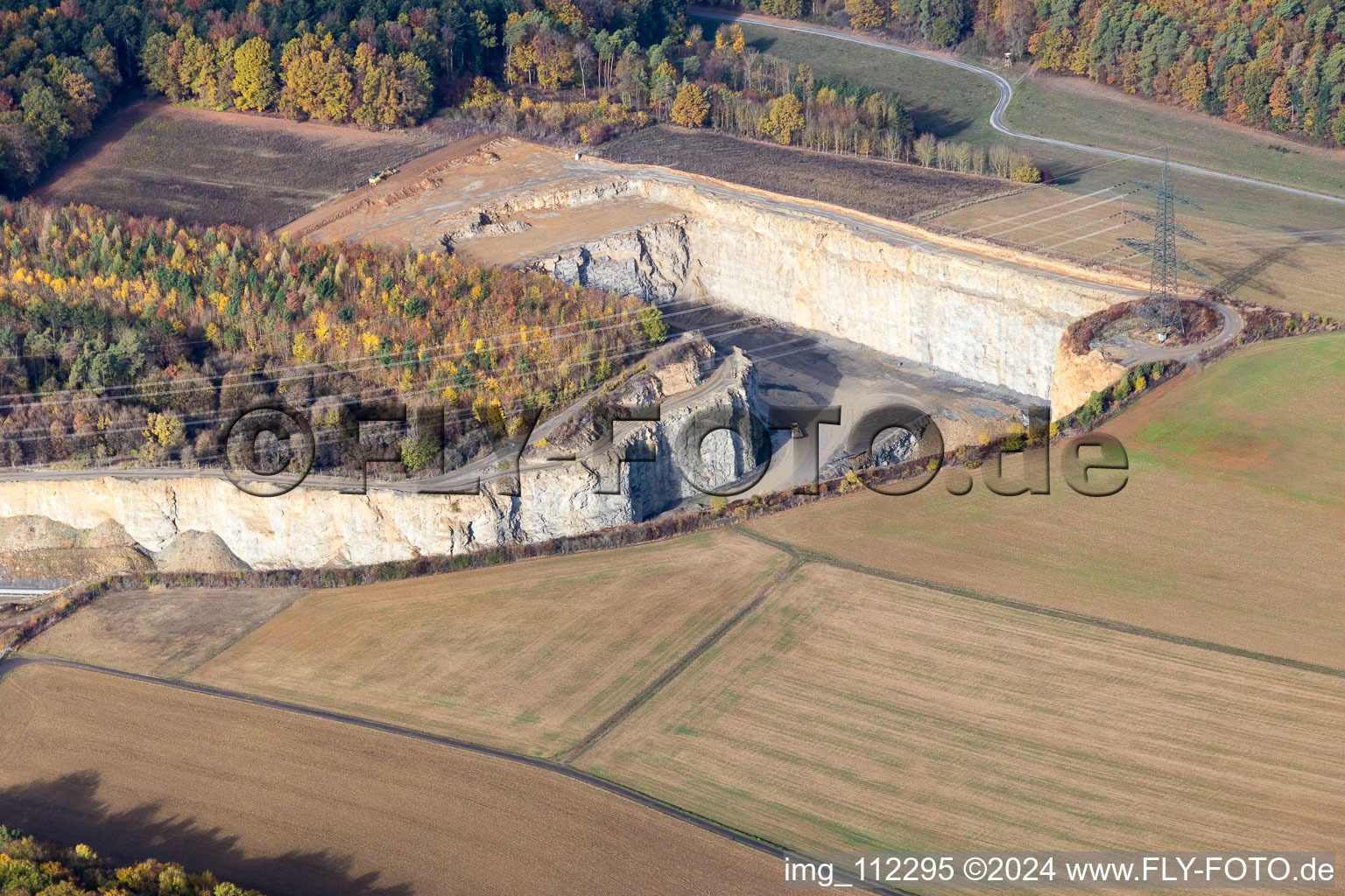 Hohenlohe-Bauland GmbH SHB Gravel Works in the district Eberstadt in Buchen in the state Baden-Wuerttemberg, Germany from above