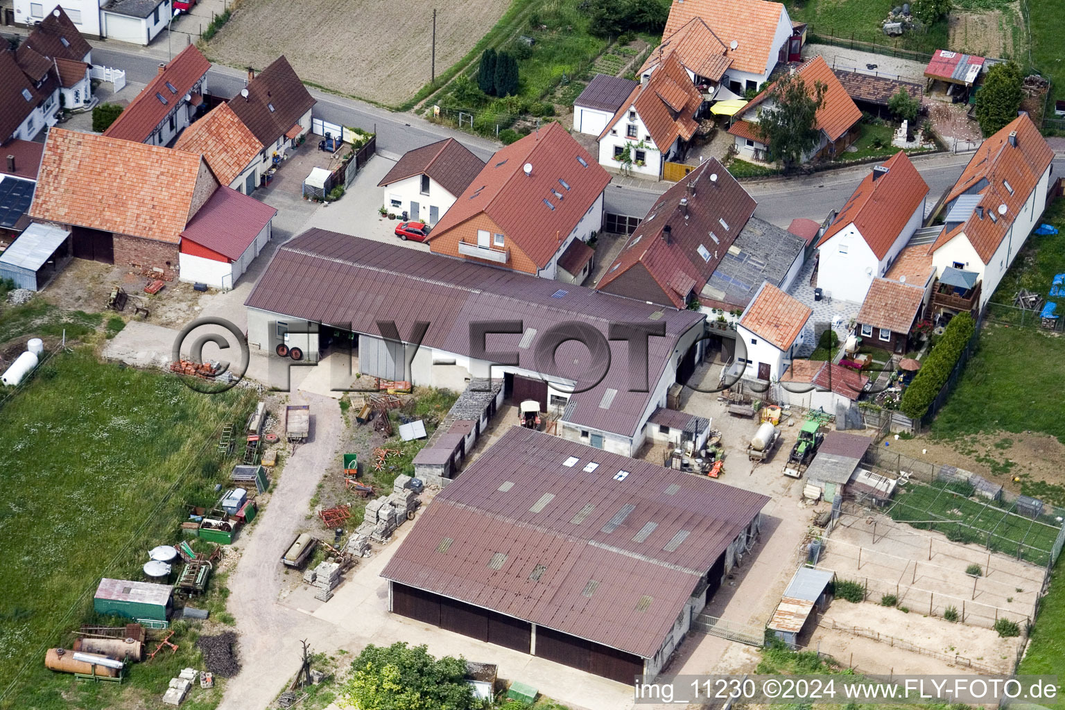 Aerial photograpy of District Mühlhofen in Billigheim-Ingenheim in the state Rhineland-Palatinate, Germany