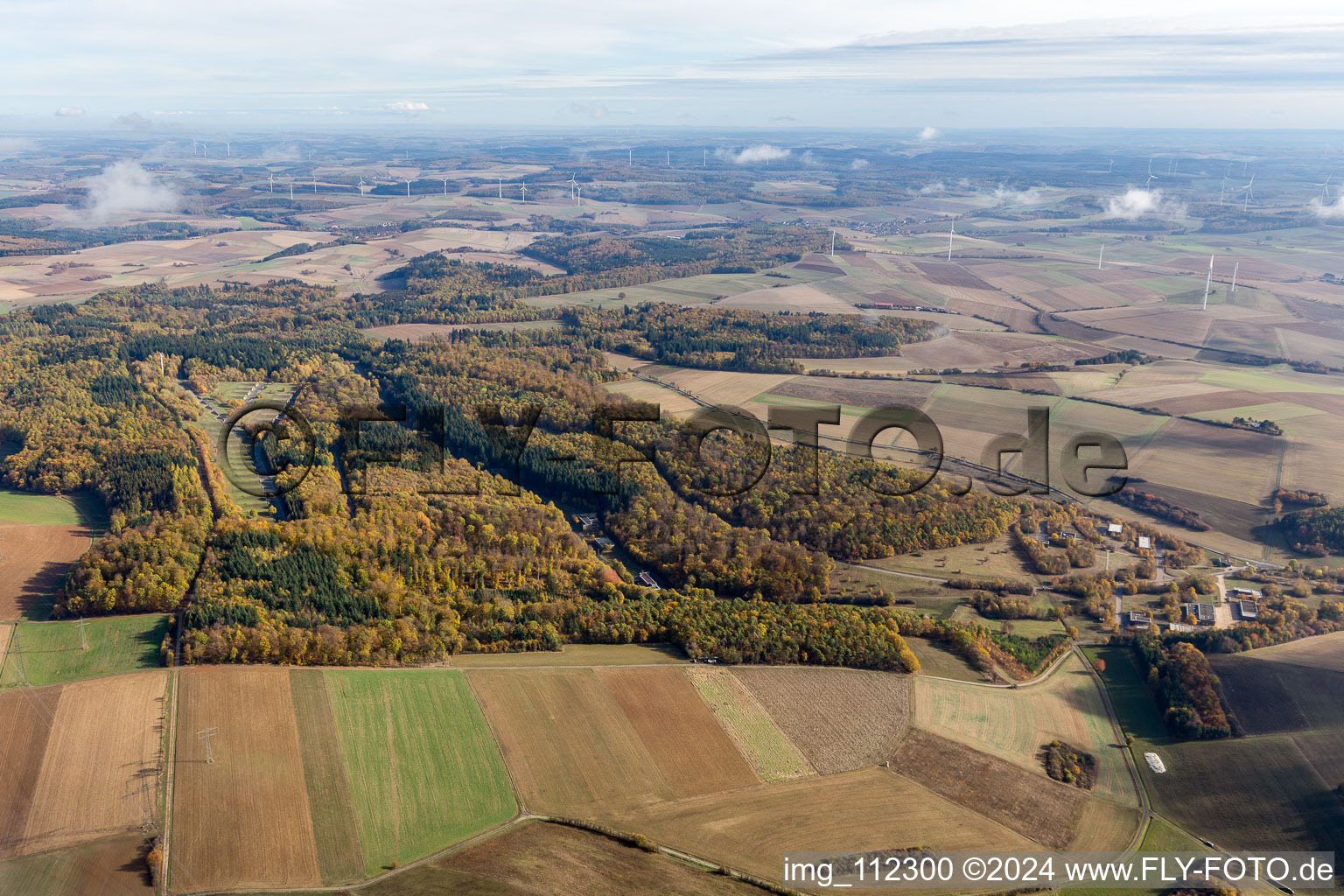 Aerial view of Altheim, German Armed Forces in Walldürn in the state Baden-Wuerttemberg, Germany