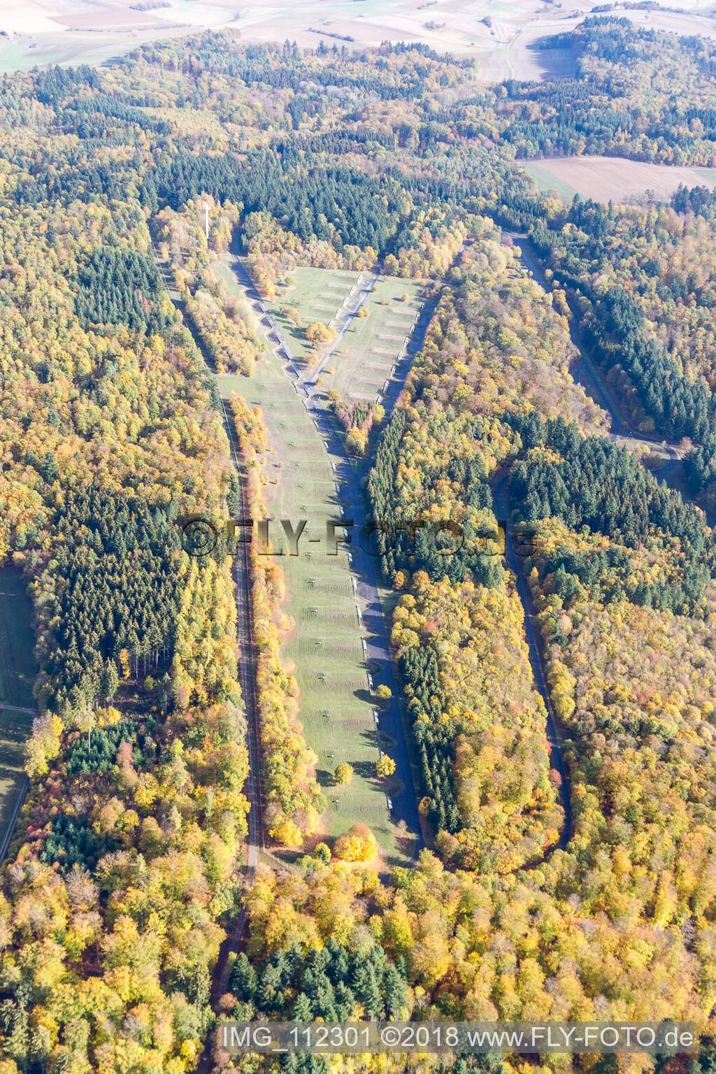 Aerial photograpy of Altheim, Bundeswehr in Walldürn in the state Baden-Wuerttemberg, Germany