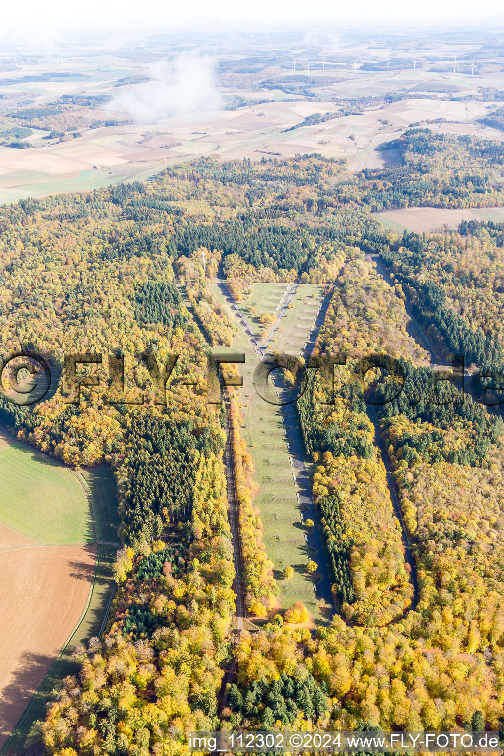 Oblique view of Altheim, Bundeswehr in Walldürn in the state Baden-Wuerttemberg, Germany