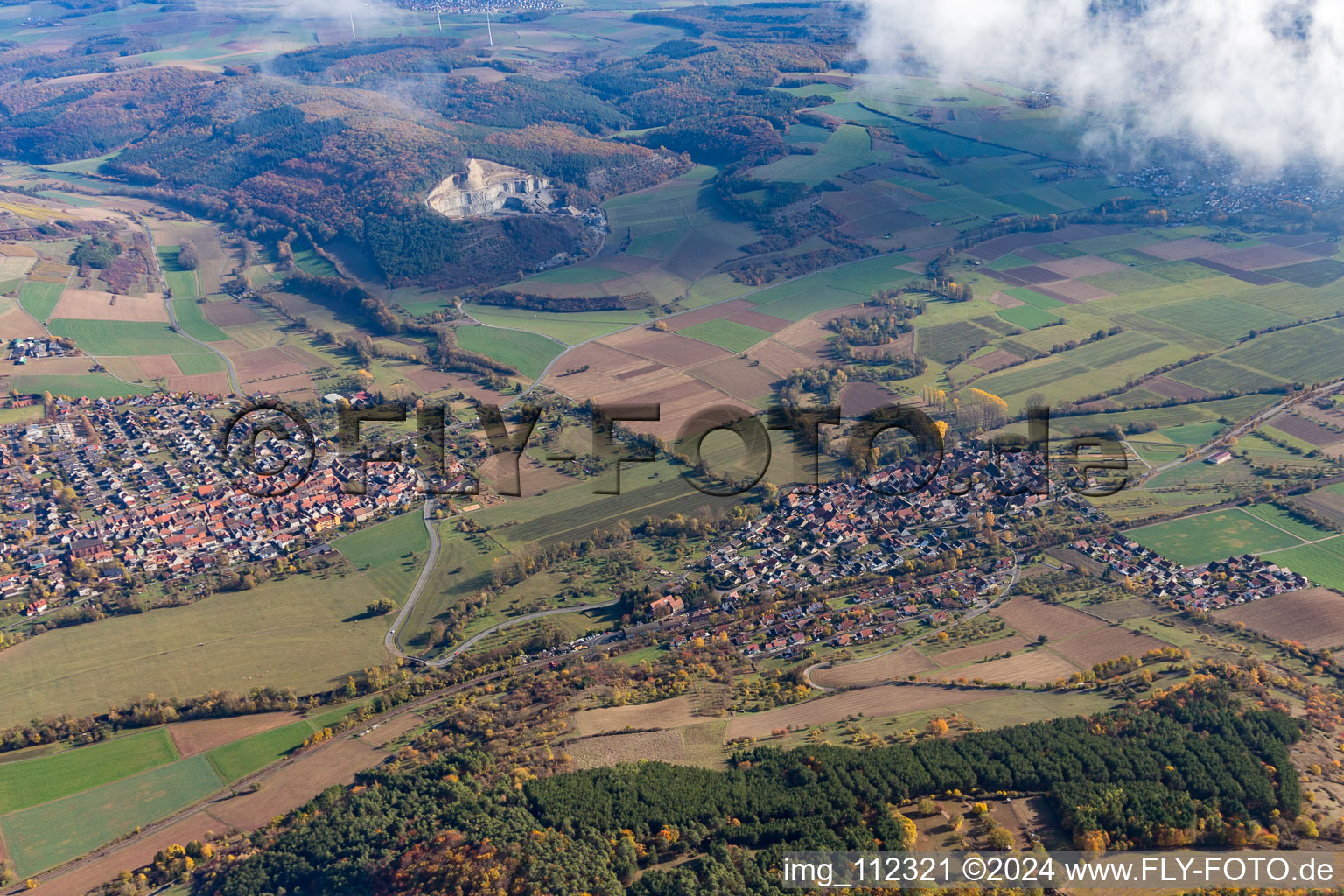 In front of the quarry Werbach in Werbach in the state Baden-Wuerttemberg, Germany