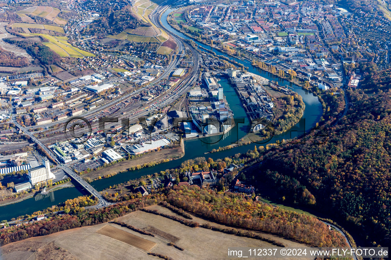 Northern Hafenstr in the district Dürrbachtal in Würzburg in the state Bavaria, Germany