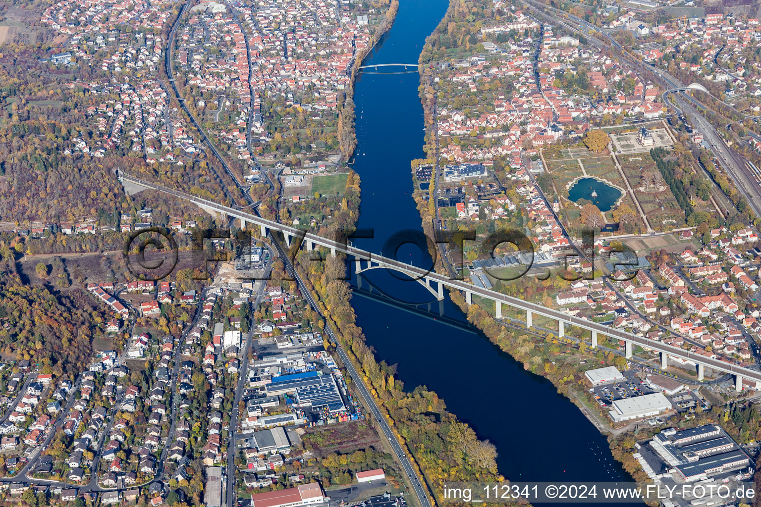 Veitshöchheim, Main Bridge in Margetshöchheim in the state Bavaria, Germany