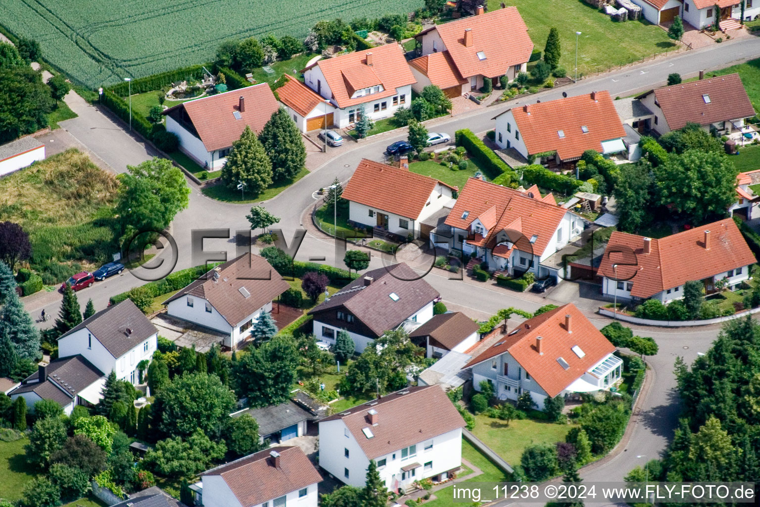 Steinweiler in the state Rhineland-Palatinate, Germany seen from above