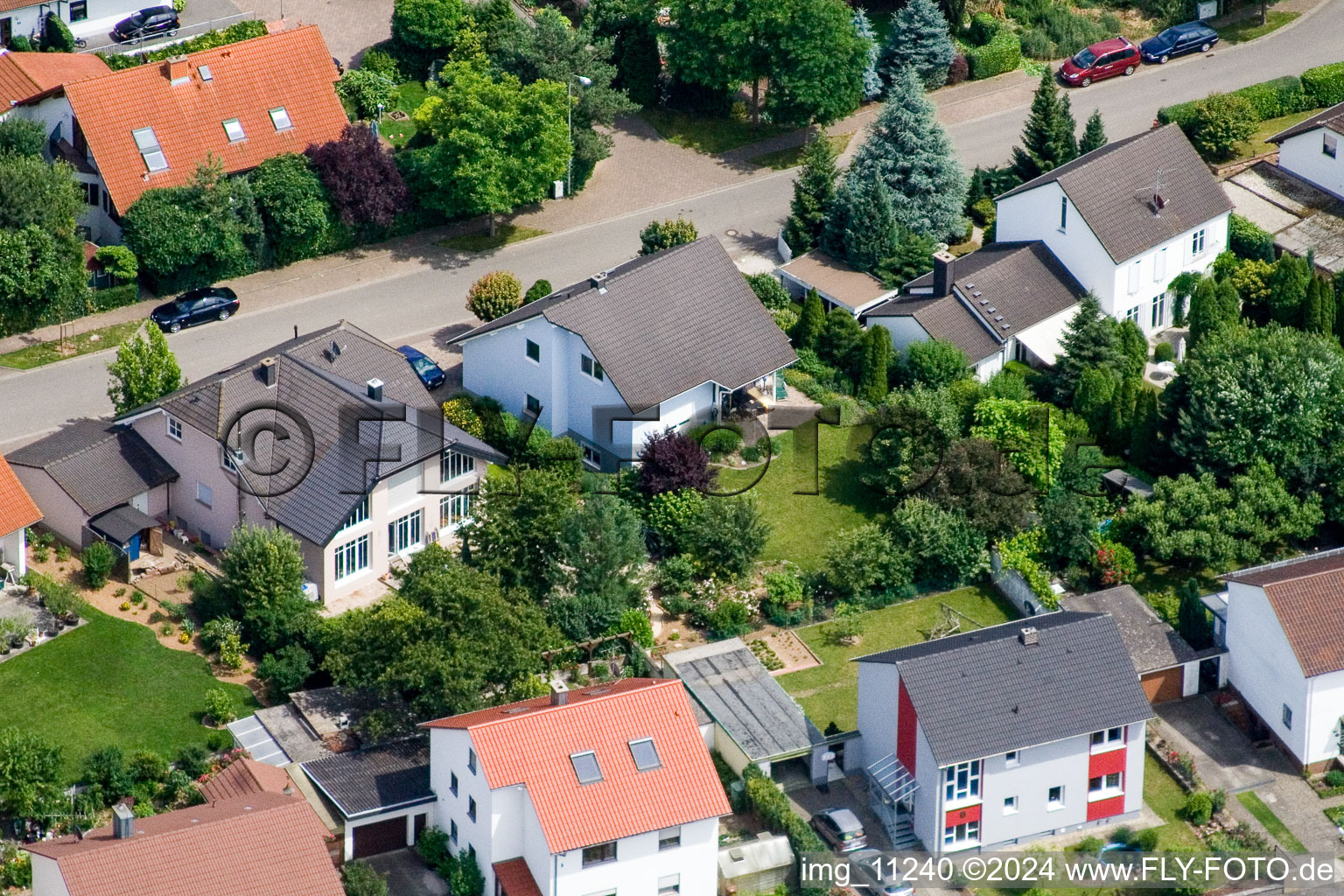 Bird's eye view of Steinweiler in the state Rhineland-Palatinate, Germany