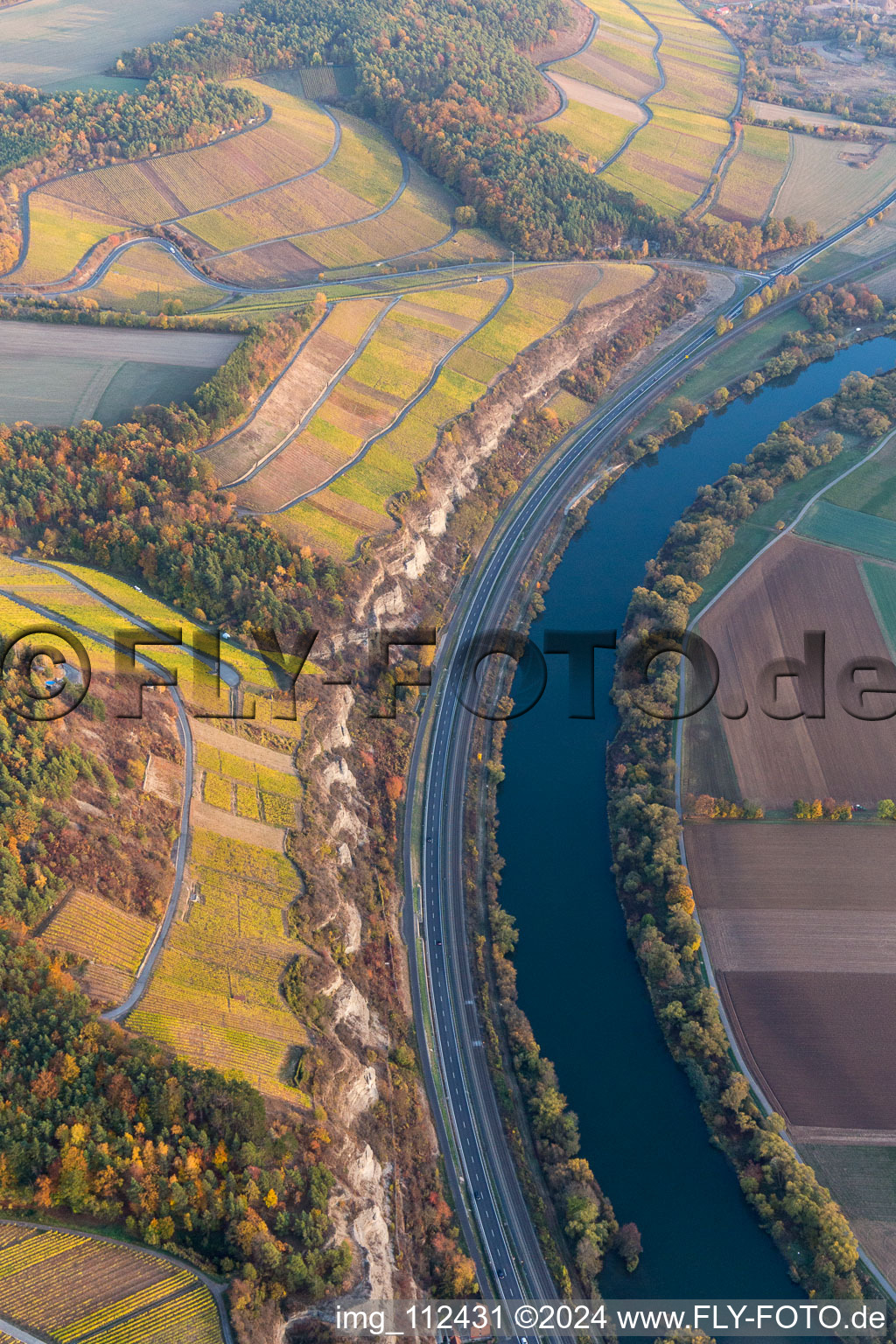 Aerial photograpy of Karlstadt in Karlstadt am Main in the state Bavaria, Germany