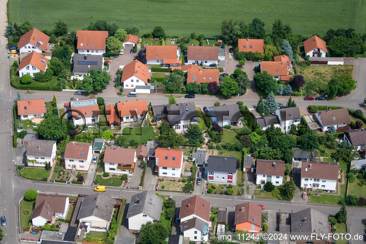 Steinweiler in the state Rhineland-Palatinate, Germany from the drone perspective