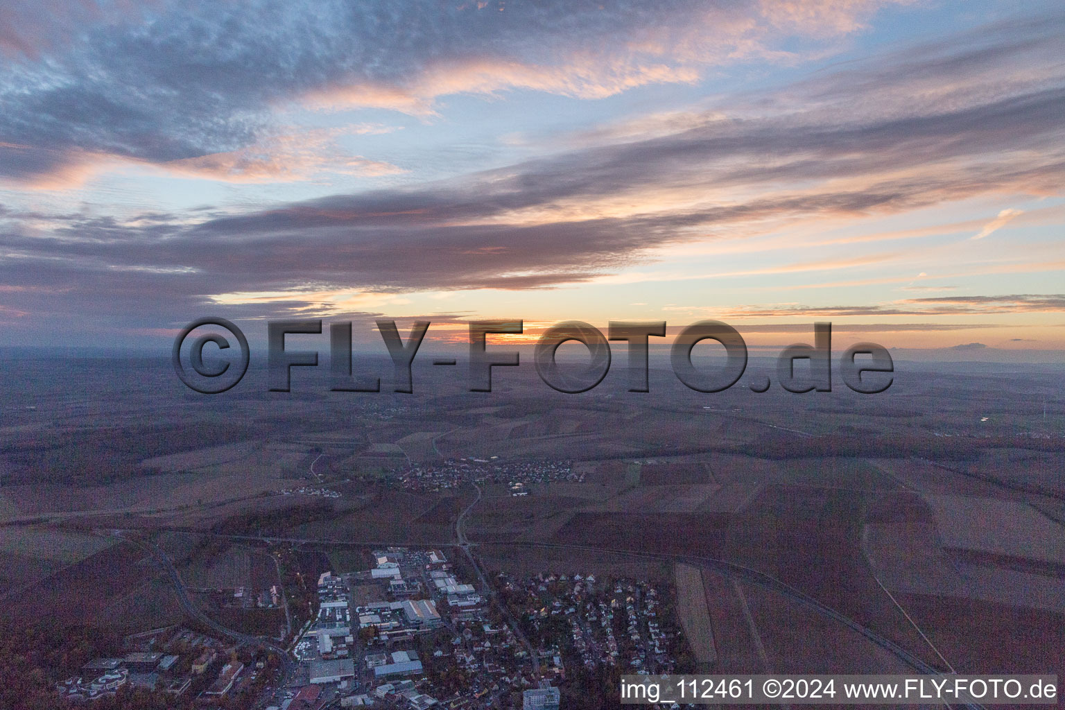 Werneck in the state Bavaria, Germany seen from above