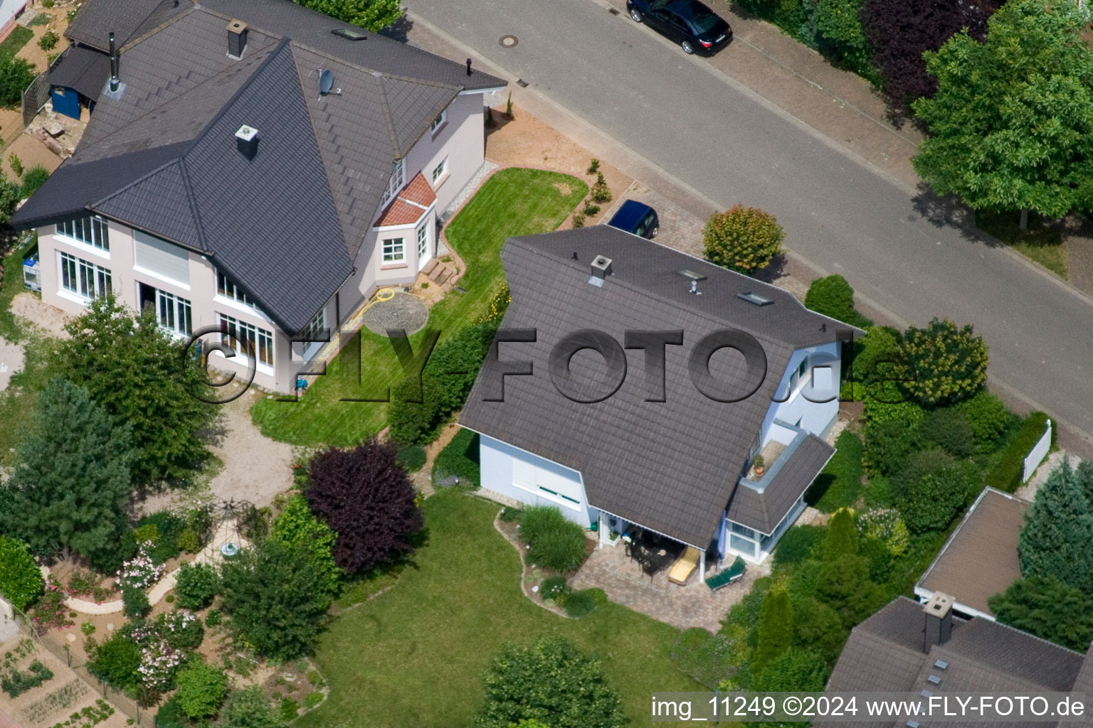 Aerial photograpy of Steinweiler in the state Rhineland-Palatinate, Germany