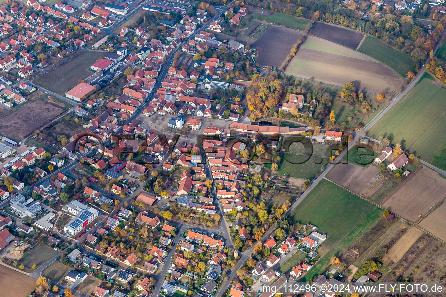 Schwebheim in the state Bavaria, Germany viewn from the air