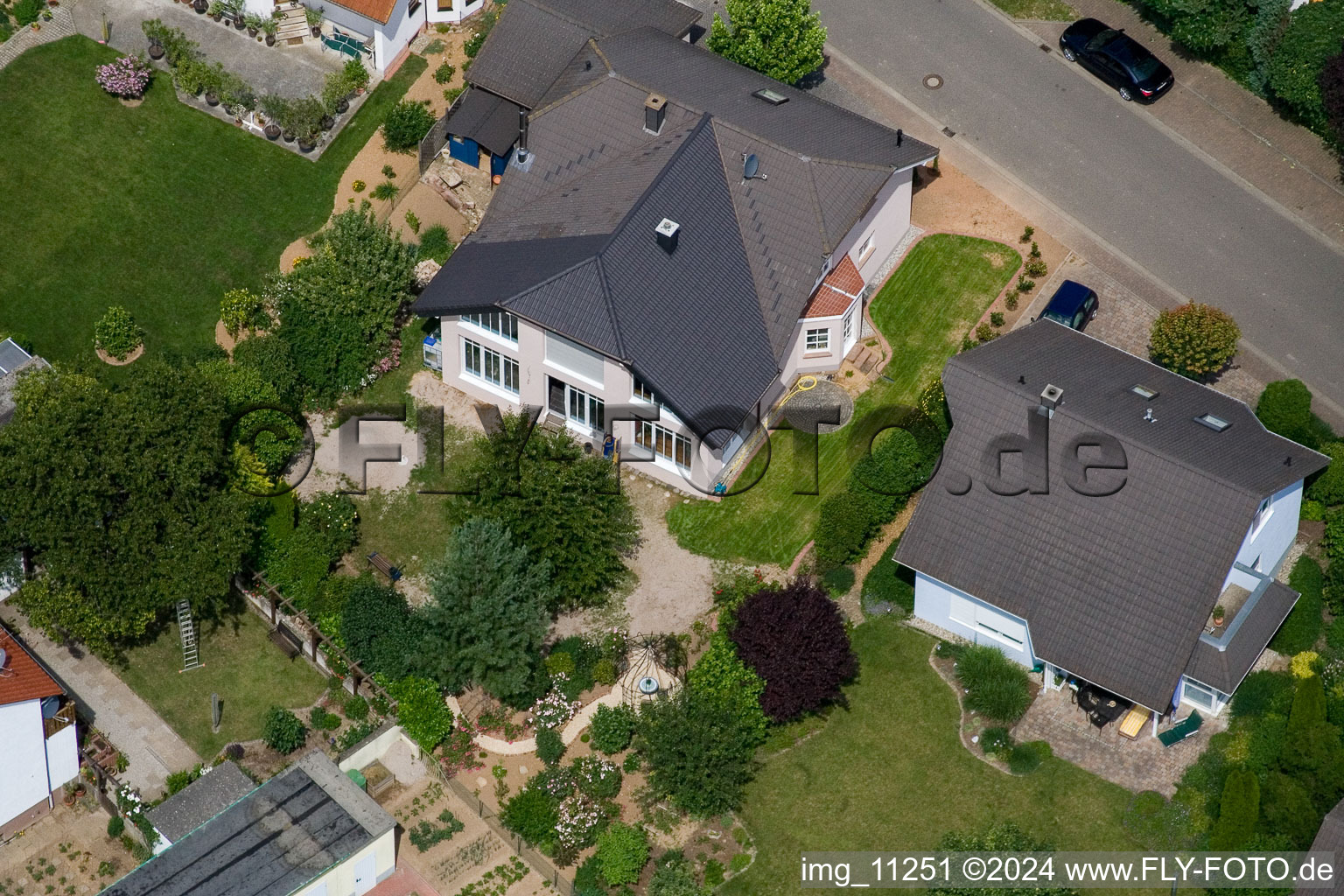 Steinweiler in the state Rhineland-Palatinate, Germany from above