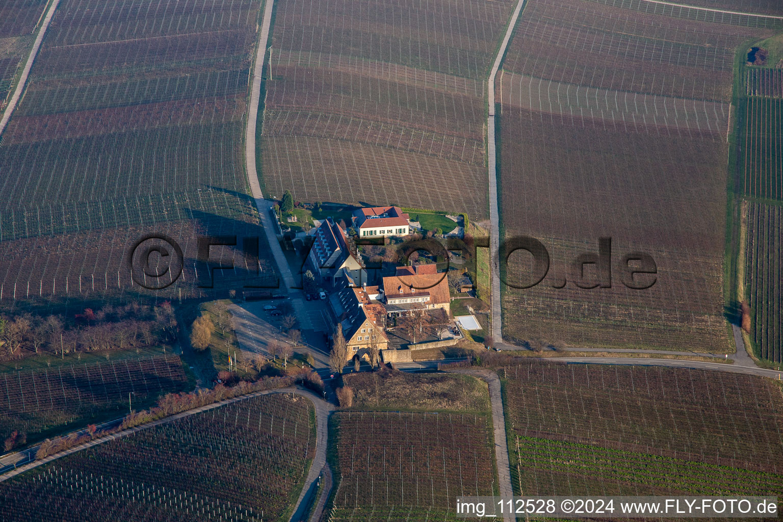 Bird's eye view of Leinsweiler in the state Rhineland-Palatinate, Germany