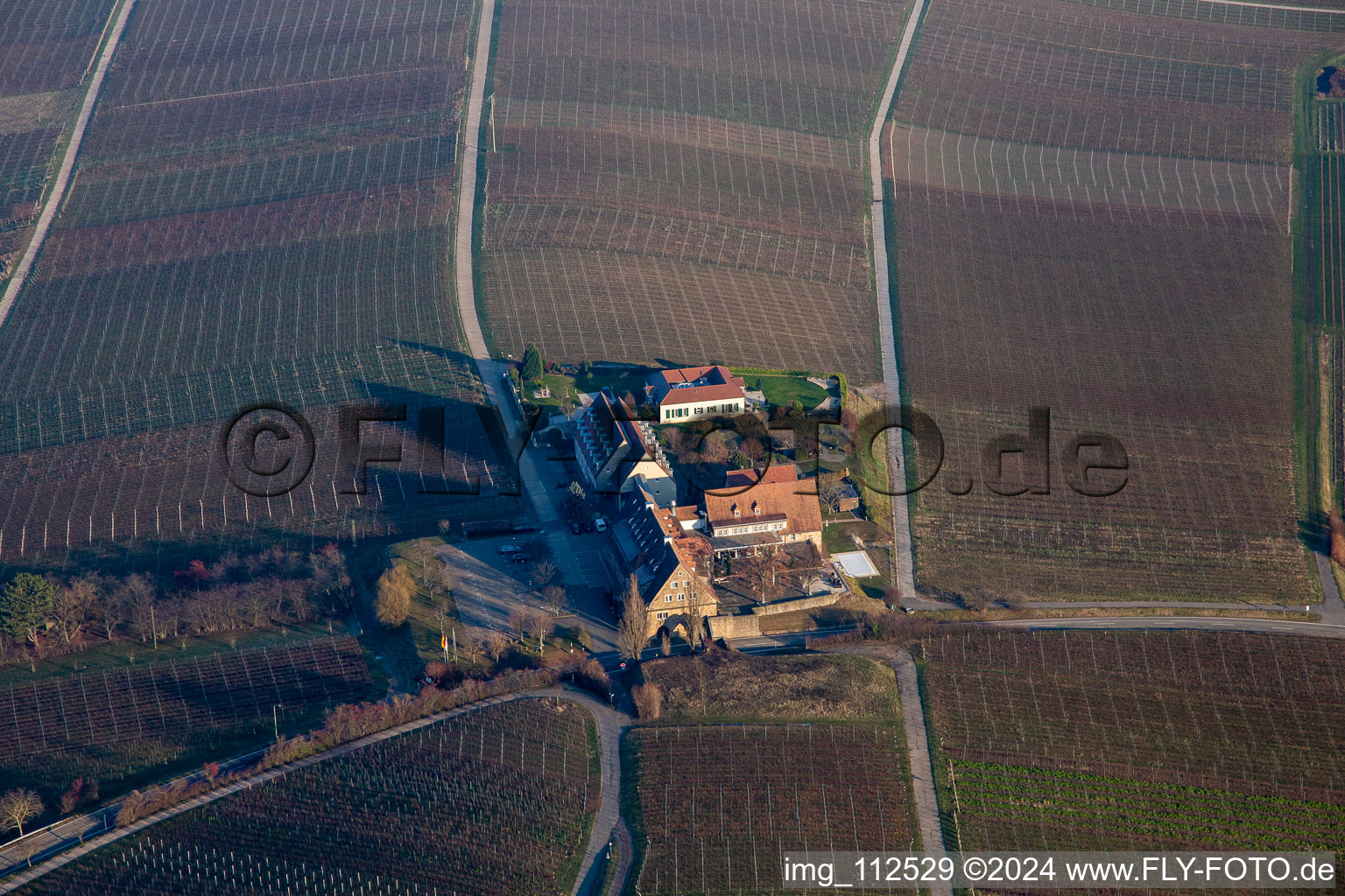 Leinsweiler in the state Rhineland-Palatinate, Germany viewn from the air