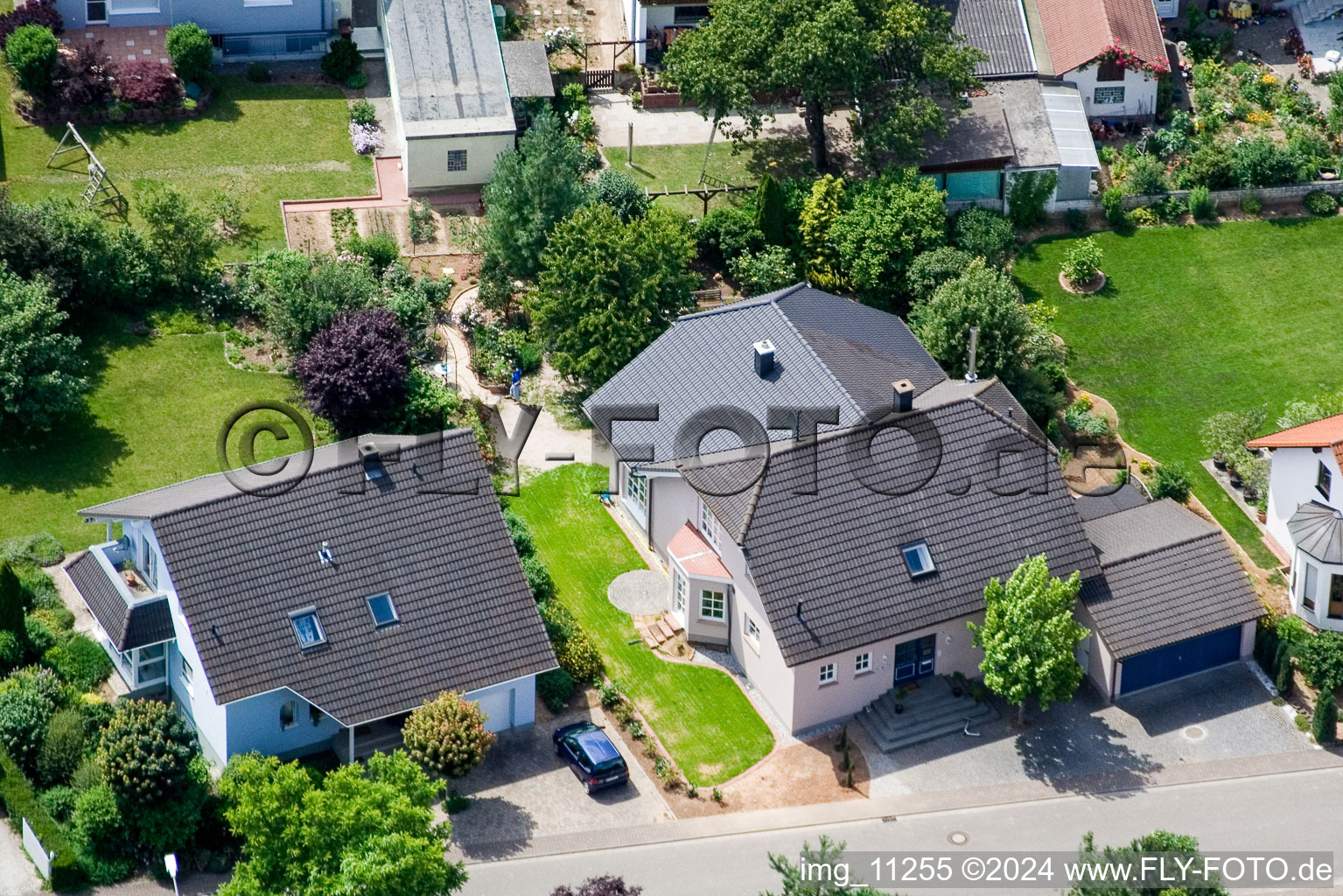 Bird's eye view of Steinweiler in the state Rhineland-Palatinate, Germany