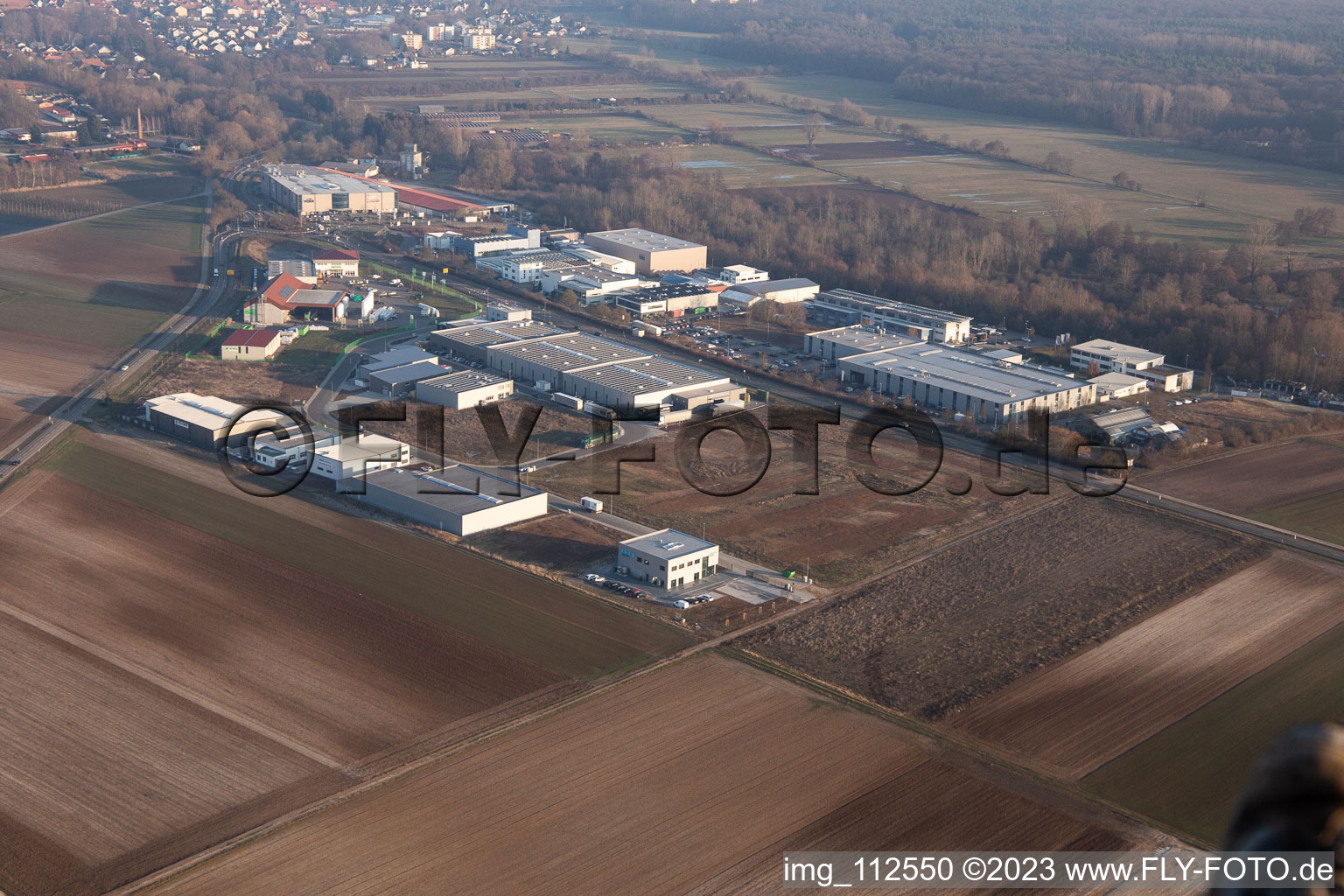 Drone image of District Herxheim in Herxheim bei Landau/Pfalz in the state Rhineland-Palatinate, Germany