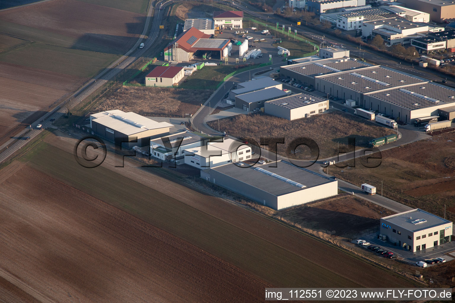 District Herxheim in Herxheim bei Landau in the state Rhineland-Palatinate, Germany from the drone perspective