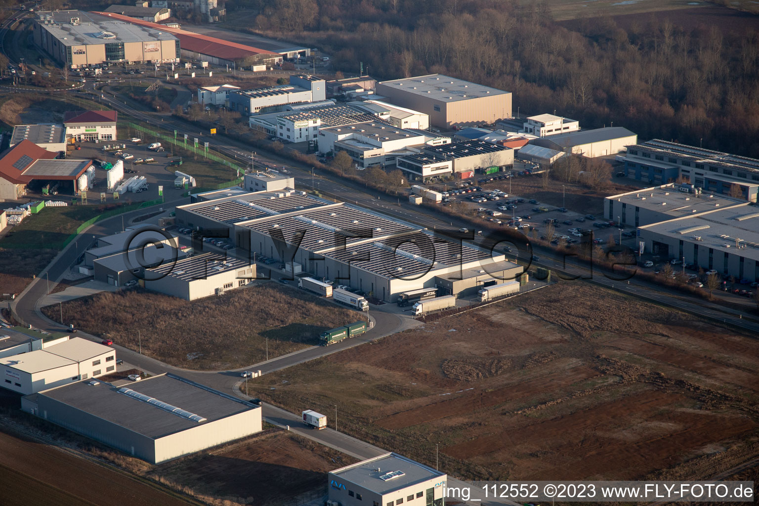 District Herxheim in Herxheim bei Landau in the state Rhineland-Palatinate, Germany from a drone