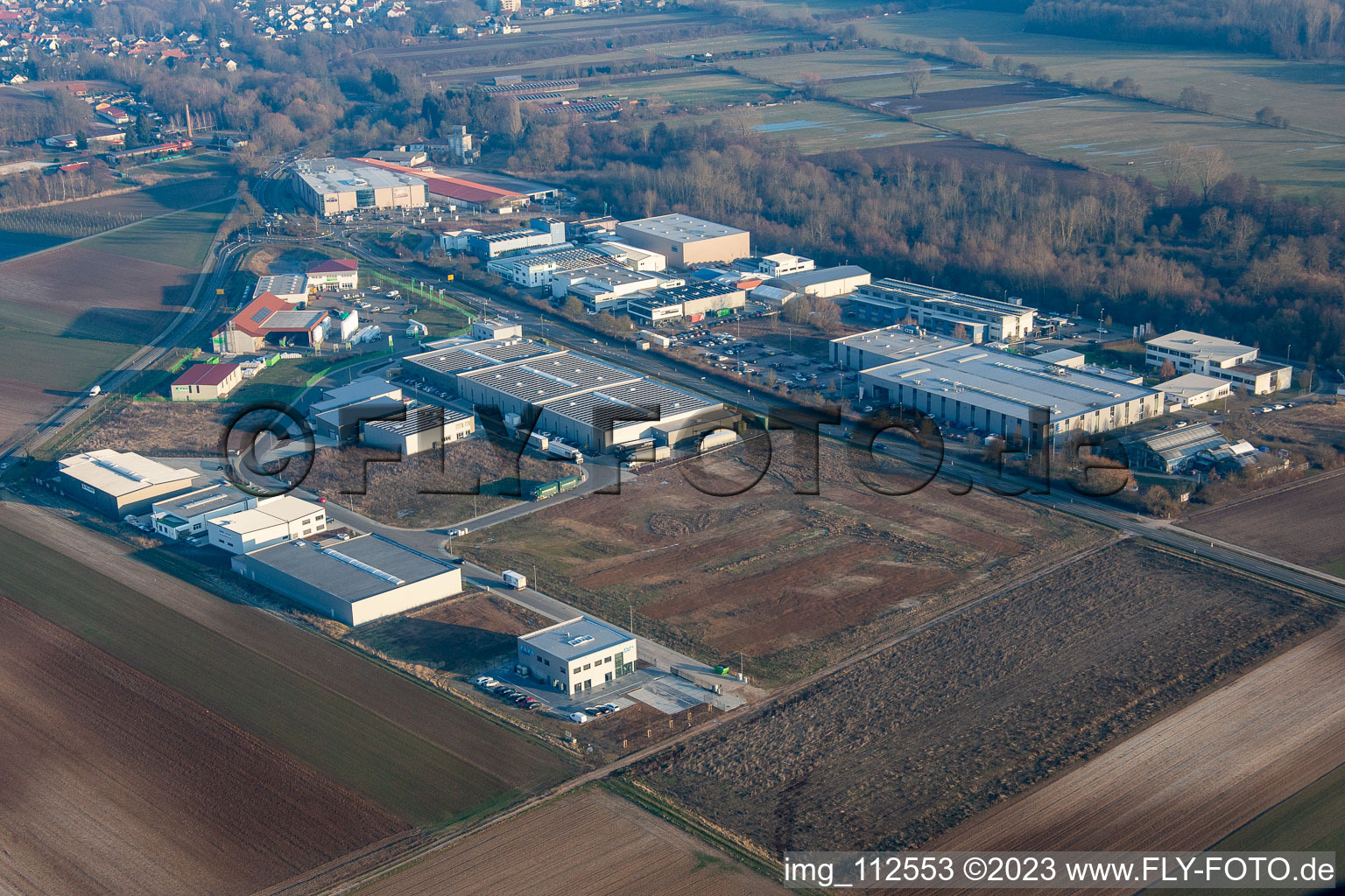 District Herxheim in Herxheim bei Landau in the state Rhineland-Palatinate, Germany seen from a drone