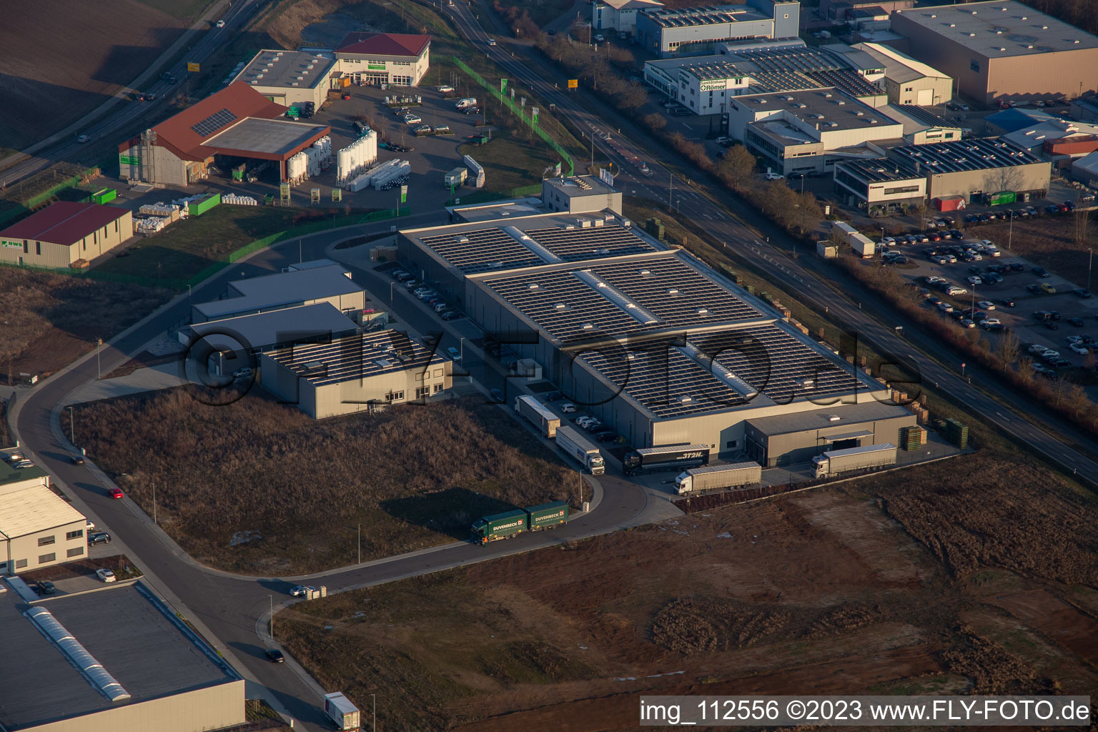 Oblique view of District Herxheim in Herxheim bei Landau in the state Rhineland-Palatinate, Germany