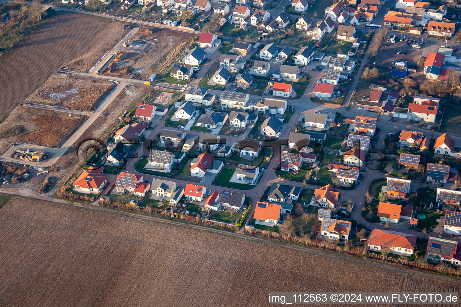 New development Siedlerweg in Steinweiler in the state Rhineland-Palatinate, Germany