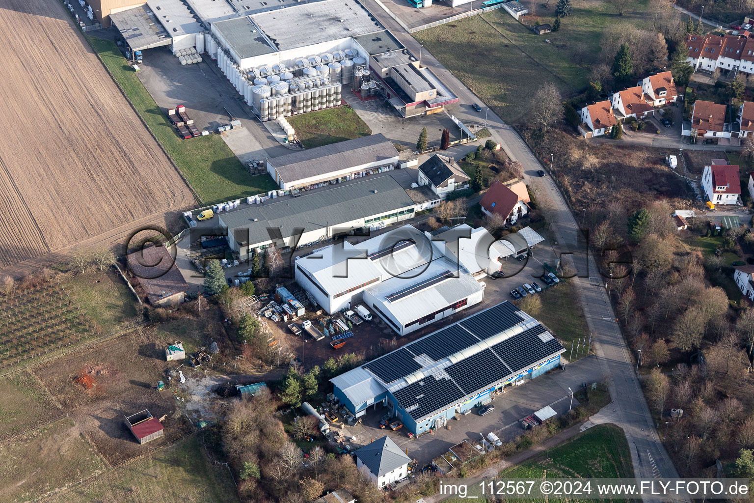 Drone image of Bad Bergzabern in the state Rhineland-Palatinate, Germany