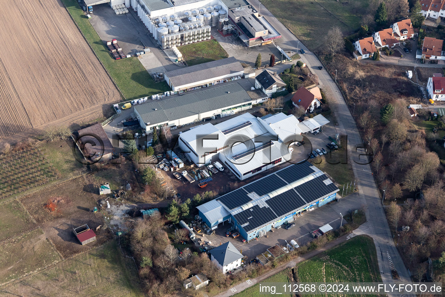 Bad Bergzabern in the state Rhineland-Palatinate, Germany from the drone perspective