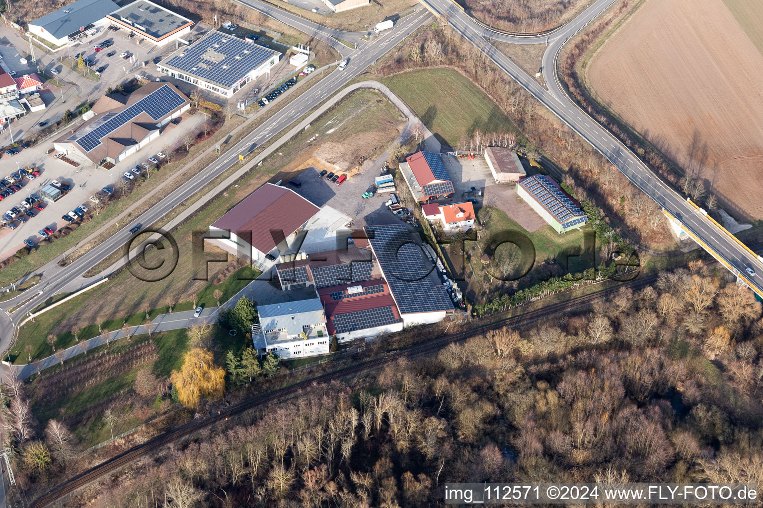 Bad Bergzabern in the state Rhineland-Palatinate, Germany from a drone