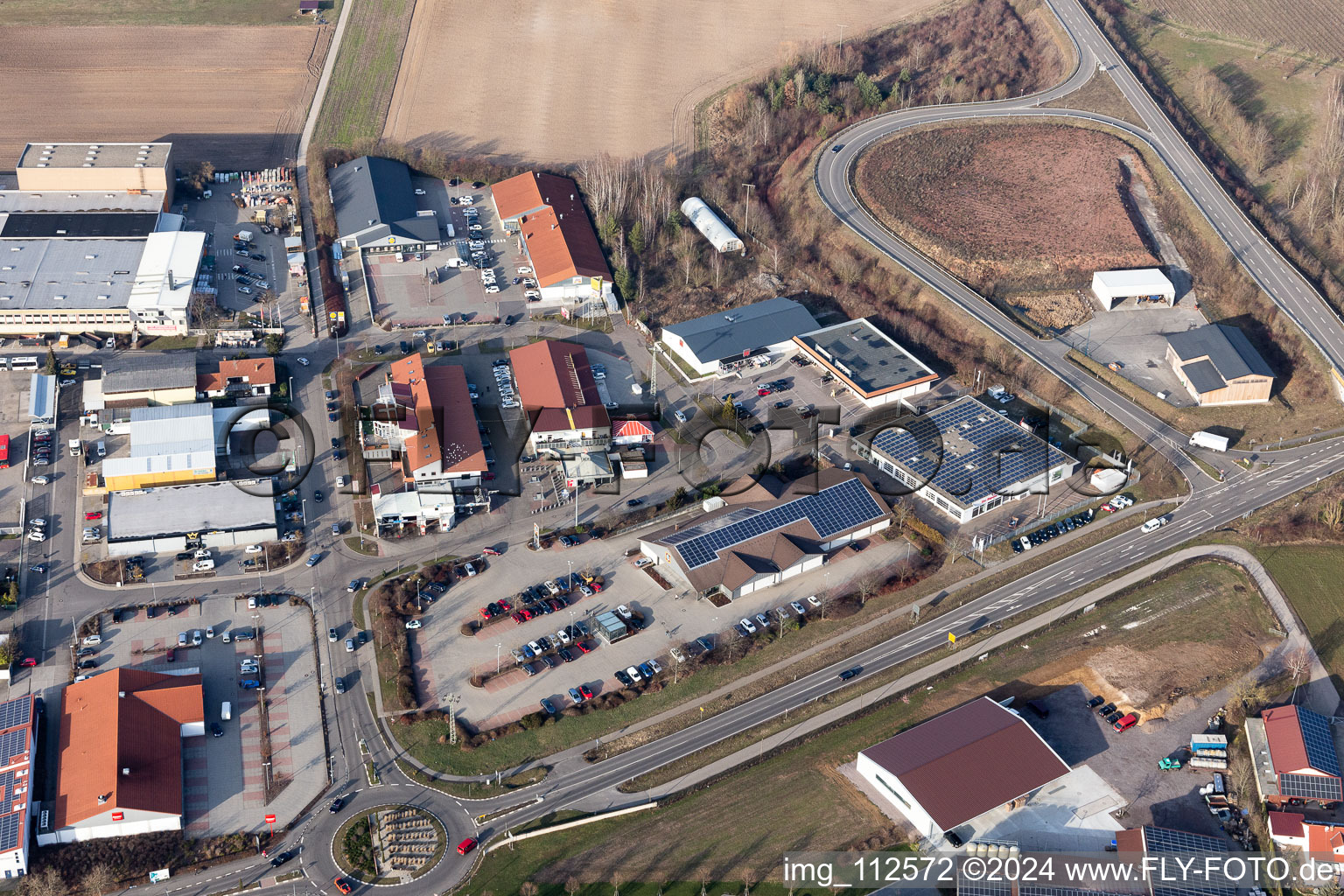 Bad Bergzabern in the state Rhineland-Palatinate, Germany seen from a drone