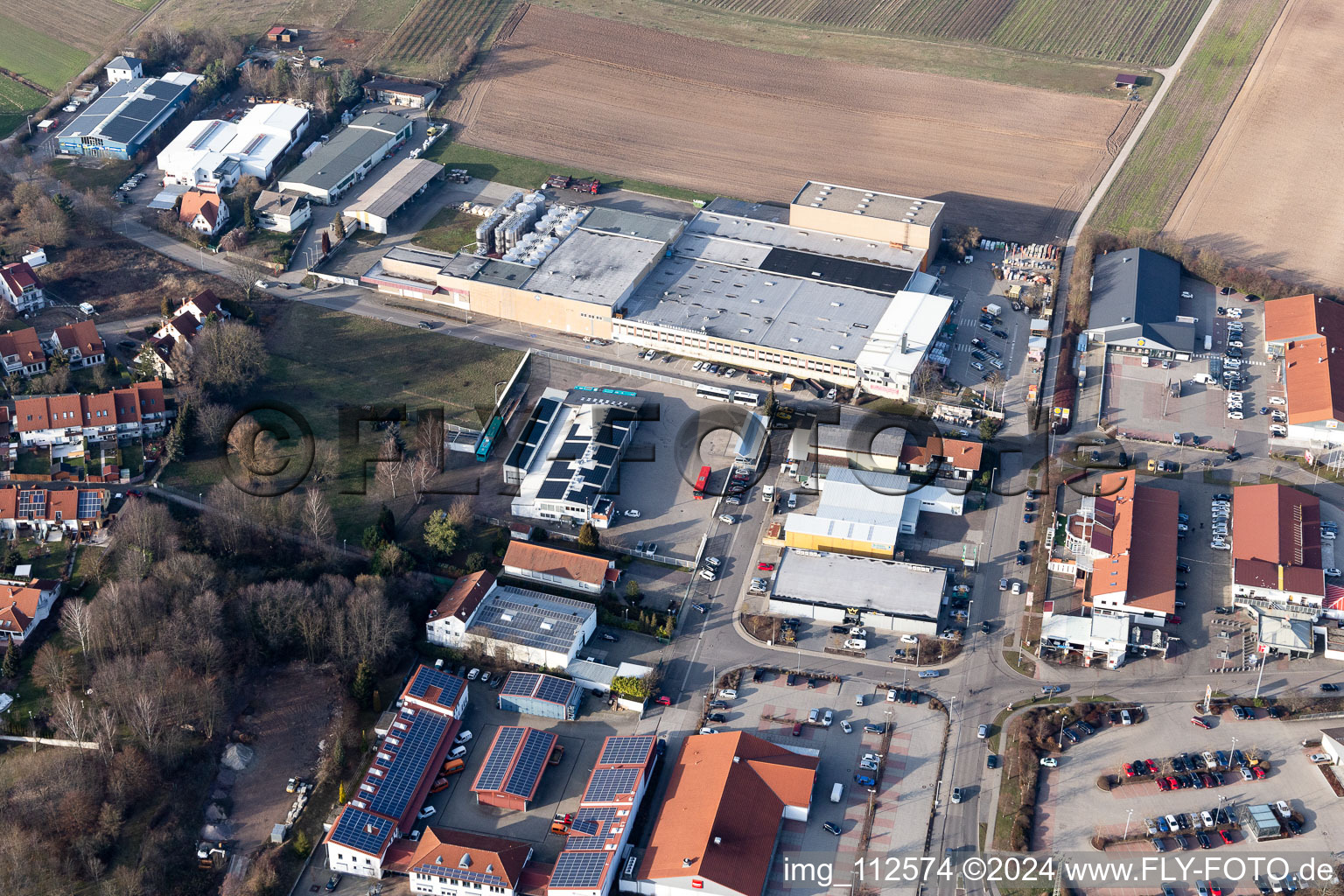 Aerial photograpy of Bad Bergzabern in the state Rhineland-Palatinate, Germany