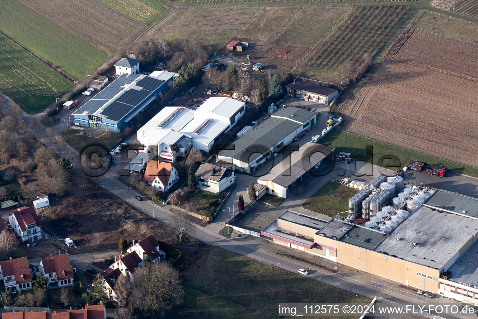 Oblique view of Bad Bergzabern in the state Rhineland-Palatinate, Germany