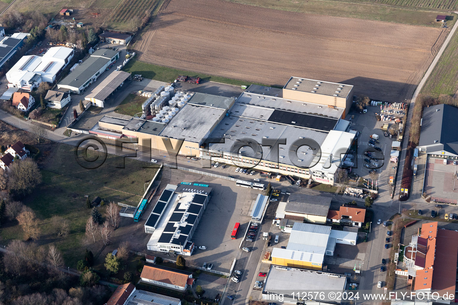 Bad Bergzabern in the state Rhineland-Palatinate, Germany from above