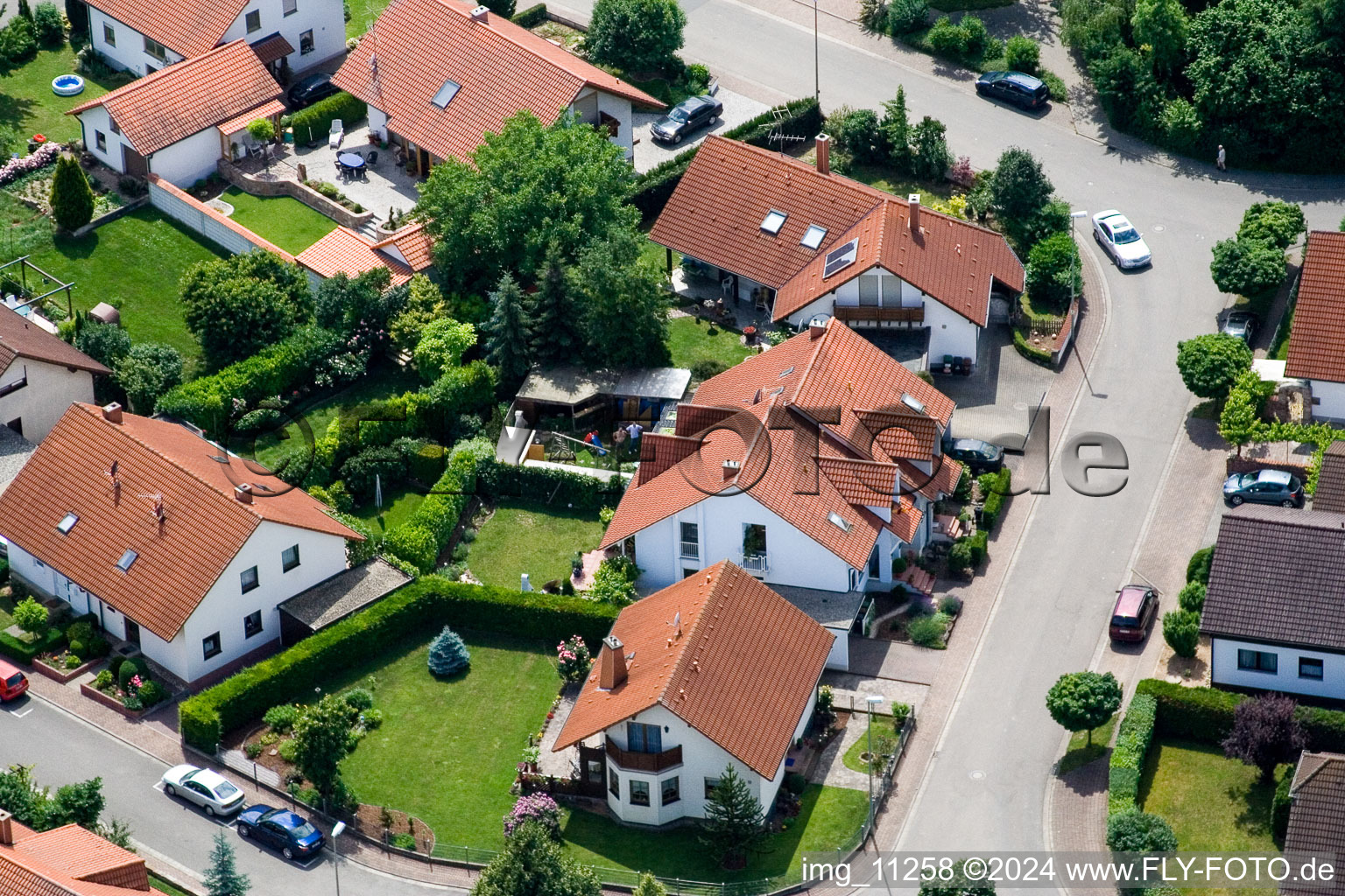 Drone image of Steinweiler in the state Rhineland-Palatinate, Germany