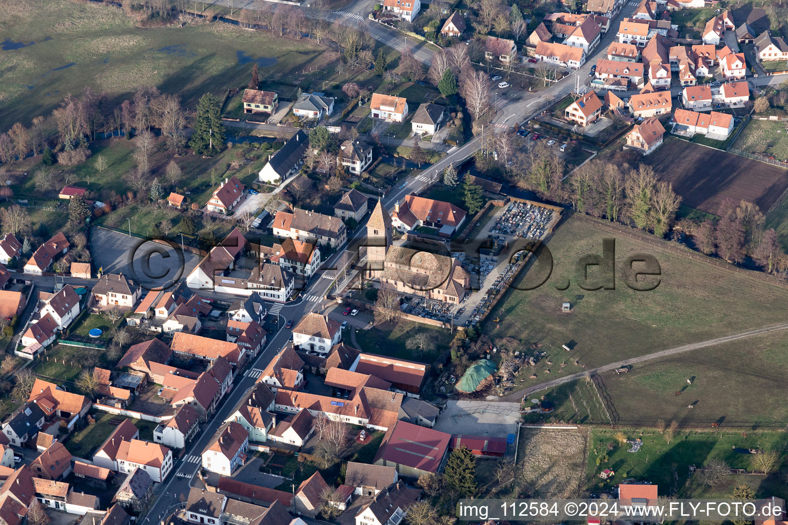 Church building of Church of St. Ulrich in the village of in Altenstadt in Grand Est, France